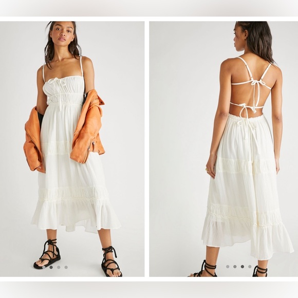 NWT Free People Taking Sides maxi ivory - Picture 4 of 7